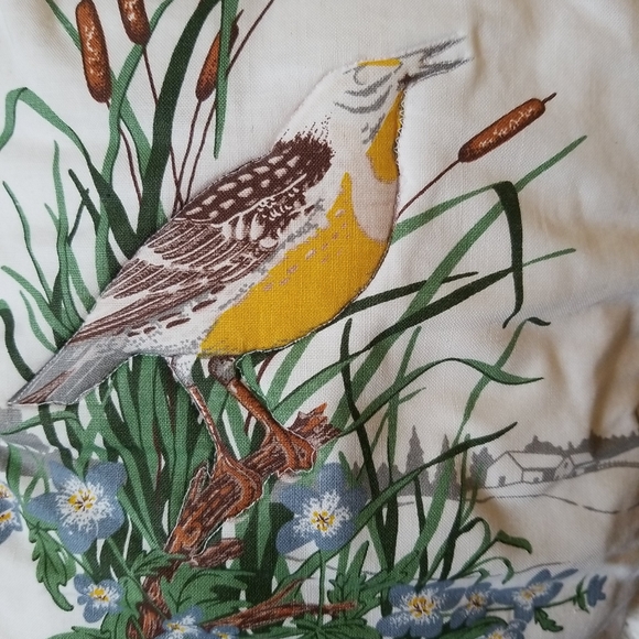 vintage - handmade Other - Vintage Meadow Lark Quilted Accent Pillow - Bird - Cottage